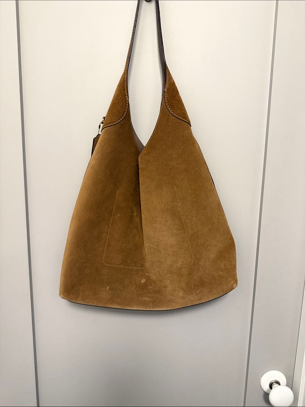 Coach Brooklyn Suede Shoulder Bag 39 in Cedar/Brass - Picture 3 of 10